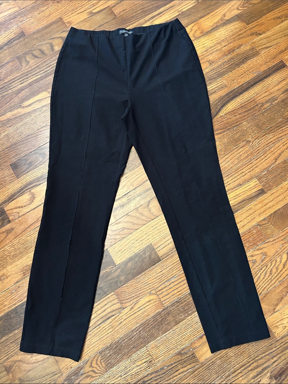 Eileen Fisher Black Tailored Straight-Leg Pants